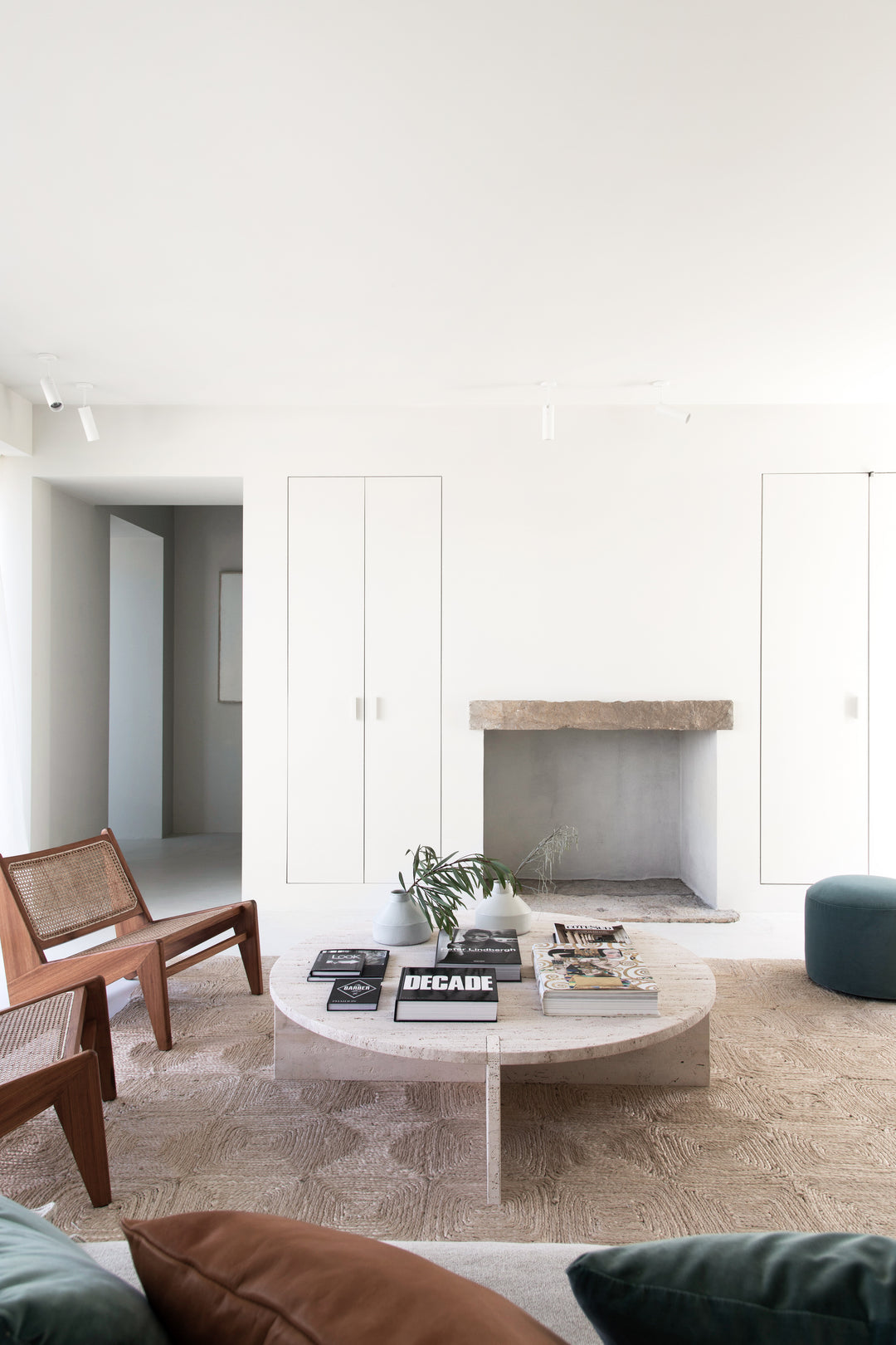 Travertine coffee table